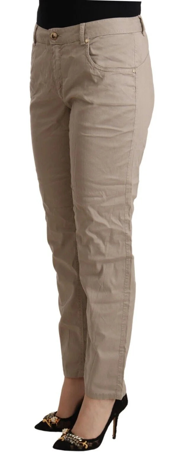 Acht Beige Tencel Mid Waist Tapered Casual Pants - IT42|M - Trousers