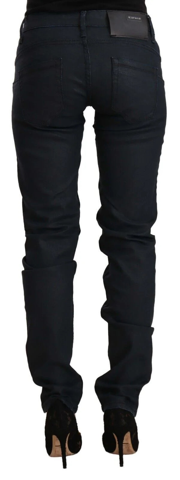 Acht Black Cotton Low Waist Slim Fit Denim Jeans - W26 | IT40 - Jeans
