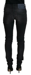 Acht Black Cotton Low Waist Slim Fit Women Casual Denim Jeans - W26 - Jeans