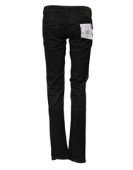 Acht Black Cotton Slim Fit Denim Low Waist Denim Jeans - Jeans