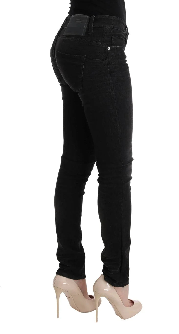 Acht Black Denim Cotton Bottoms Slim Fit Jeans - W26 - Jeans
