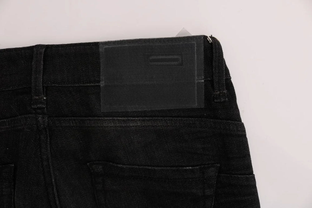 Acht Black Denim Cotton Bottoms Slim Fit Jeans - W26 - Jeans