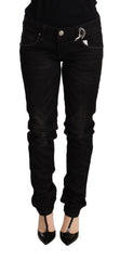 Acht Black Low Waist Skinny Denim Cotton Trouser - Jeans