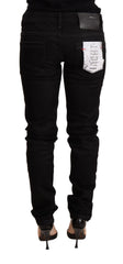 Acht Black Low Waist Skinny Denim Cotton Trouser - Jeans