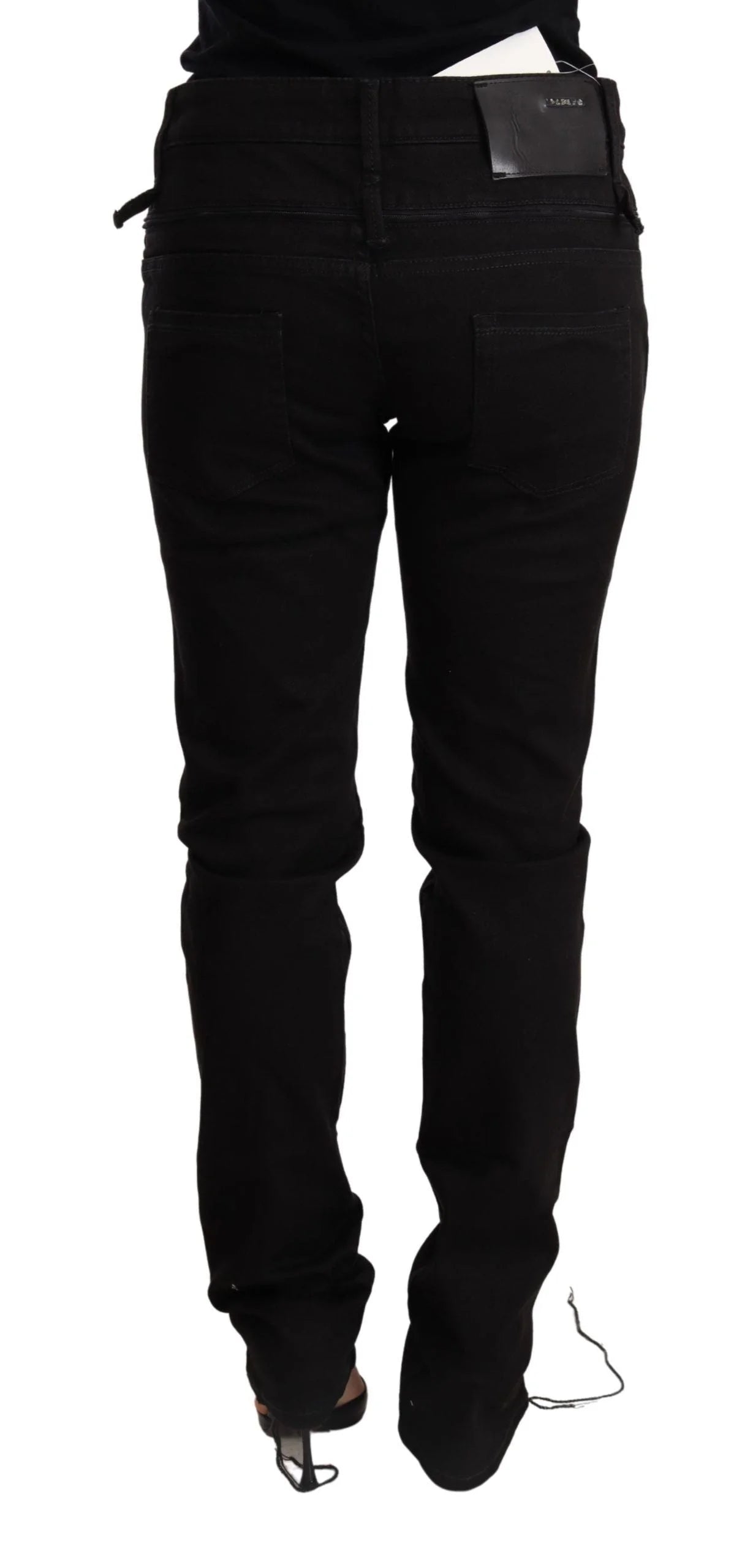 Acht Black Low Waist Skinny Denim Jeans Trouser - W26 - Jeans