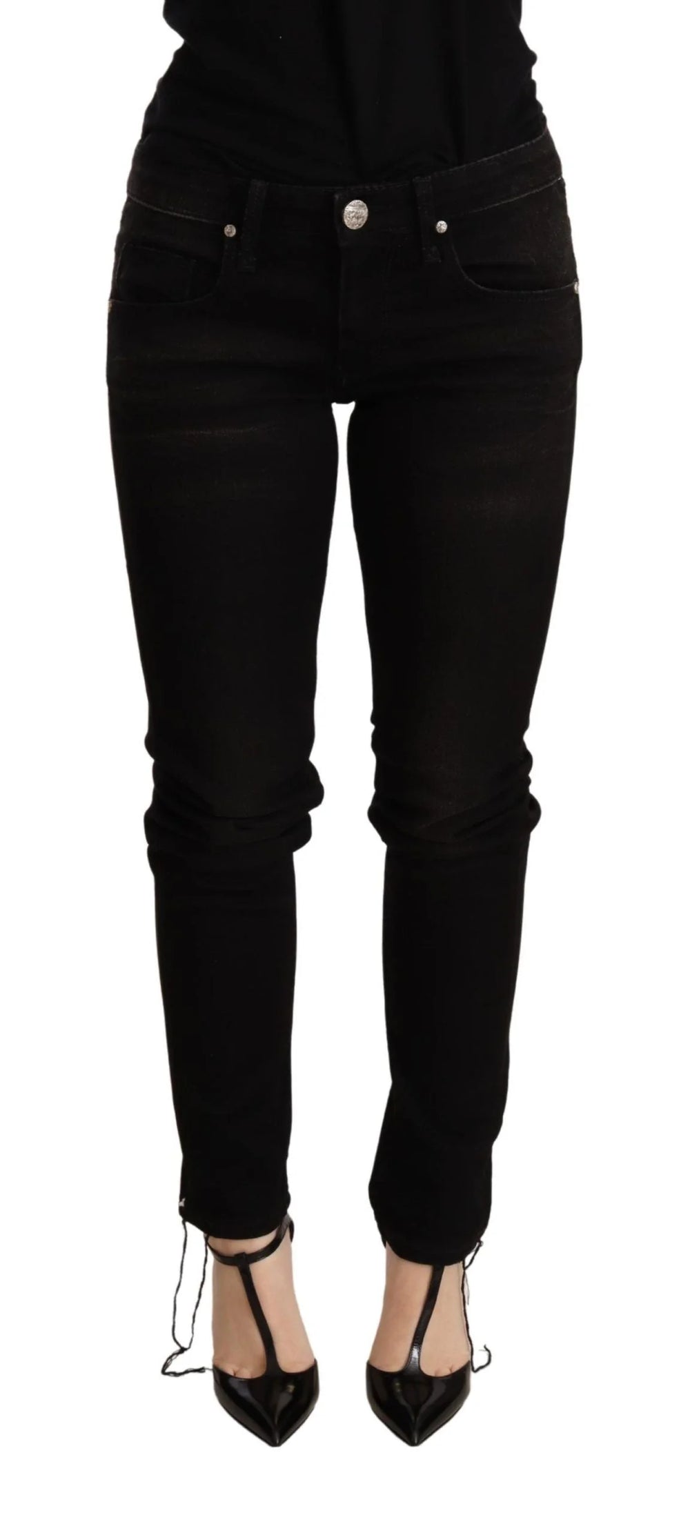 Acht Black Low Waist Skinny Denim Trouser - W26 - Jeans