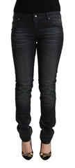 Acht Black Washed Cotton Low Waist Slim Fit Denim Jeans - Jeans