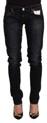 Acht Black Washed Cotton Low Waist Slim Fit Denim Jeans - W26 - Jeans