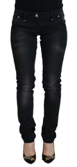 Acht Black Washed Cotton Skinny Women Casual Denim Jeans - IT40|S - Jeans
