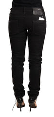 Acht Black Washed Cotton Slim Fit Denim Low Waist Trouser Jeans - Jeans