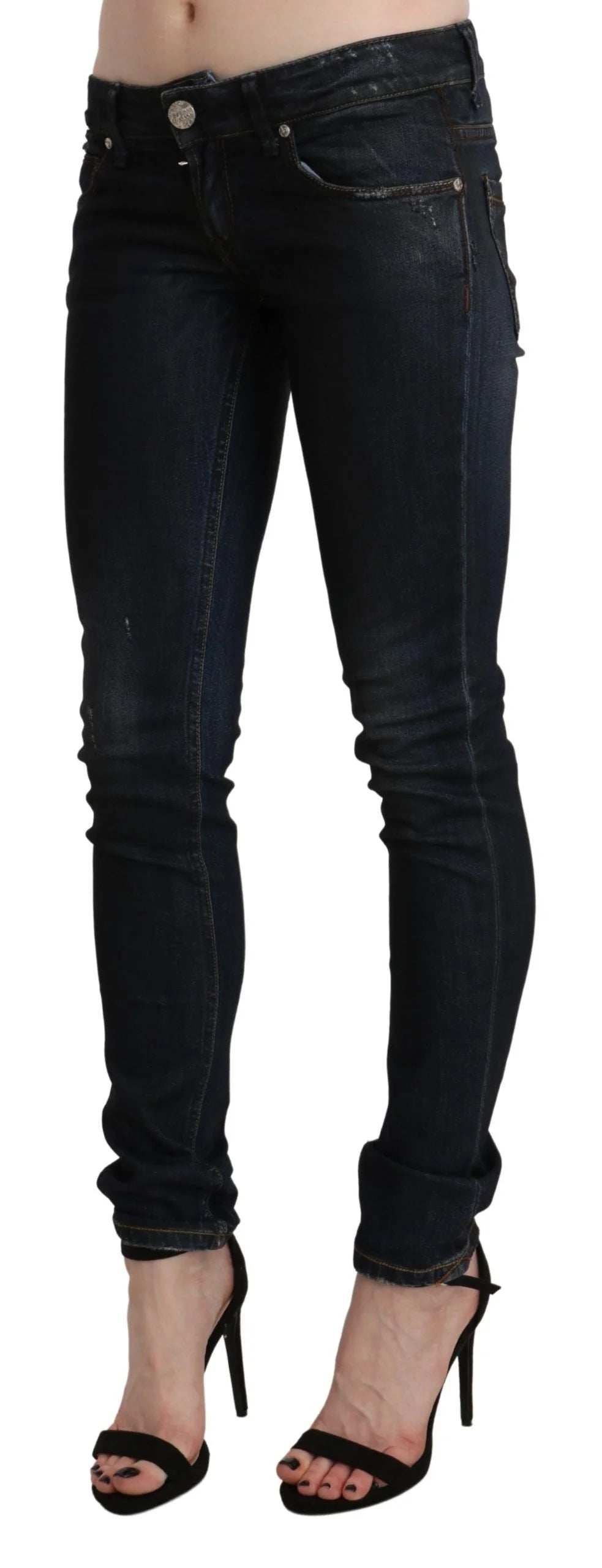Acht Black Washed Low Waist Skinny Denim Jeans - W26 - Jeans