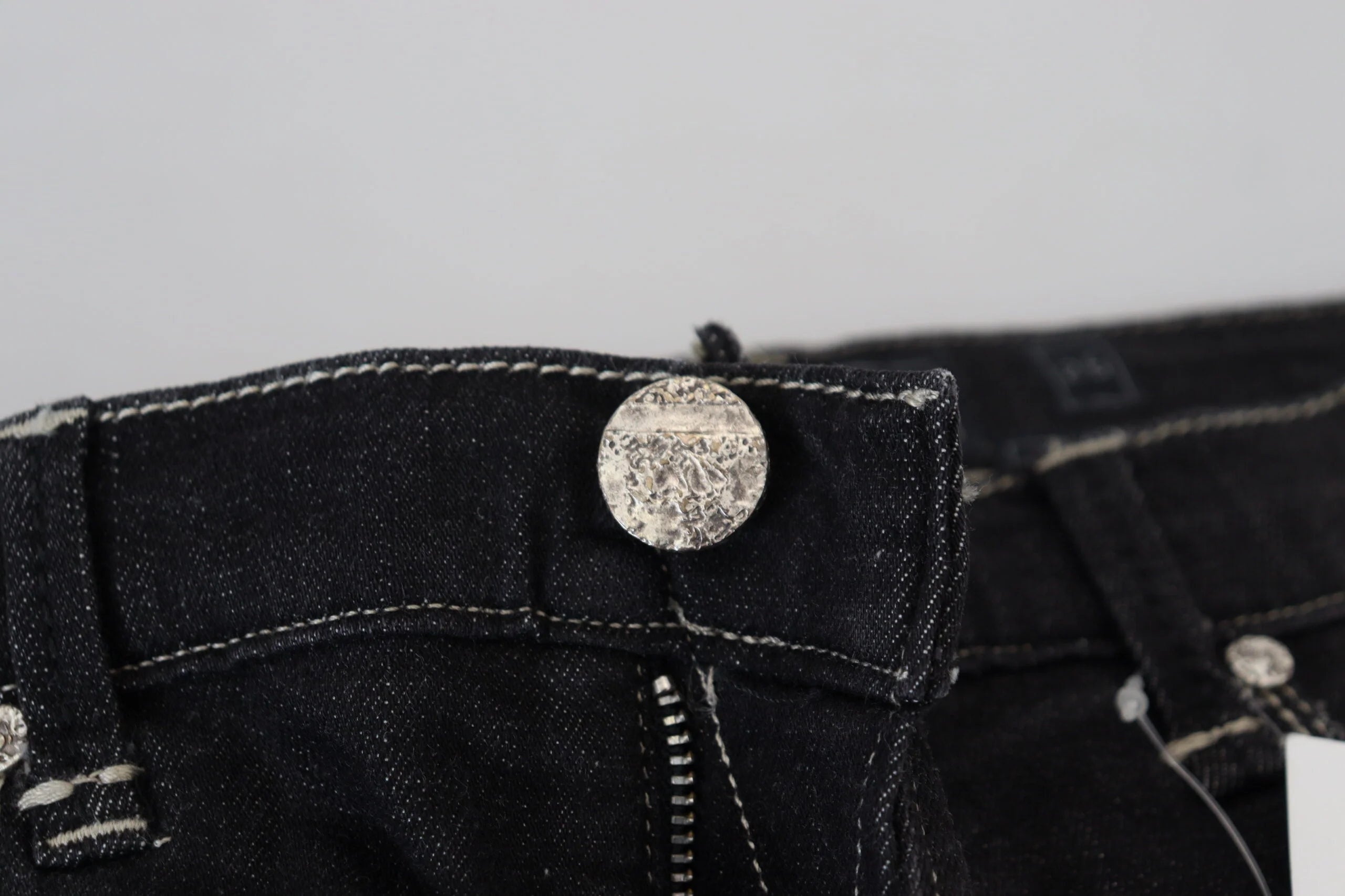 Acht Black Washed Mid Waist Tapered Women Casual Denim Jeans - W26 - Jeans