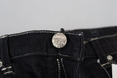 Acht Black Washed Mid Waist Tapered Women Casual Denim Jeans - W26 - Jeans