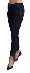 Acht Blue Cotton Low Waist Slim Fit Denim Women Trouser Jeans - W26