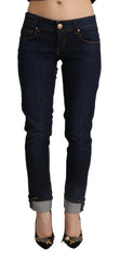 Acht Blue Cotton Low Waist Slim Fit Denim Women Trouser Jeans - W26