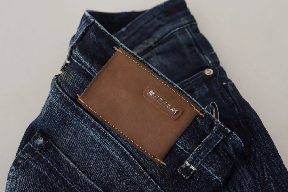 Acht Blue Cotton Low Waist Slim Fit Women Casual Denim Jeans - W26 - Jeans