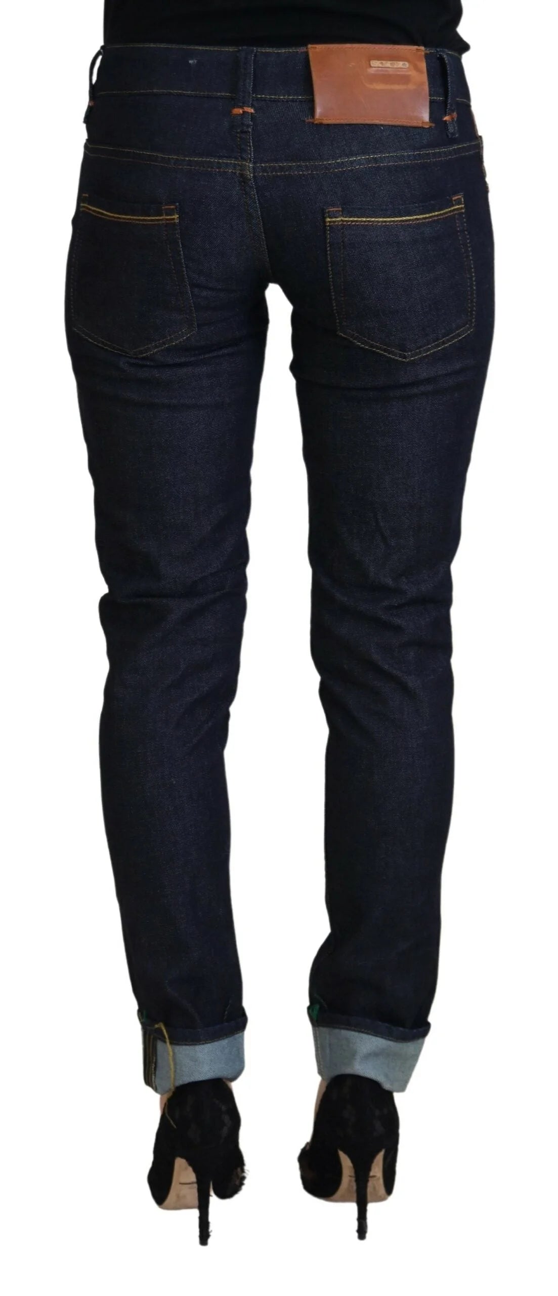 Acht Blue Cotton Low Waist Slim Fit Women Casual Jeans - W26 - Jeans