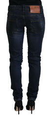 Acht Blue Cotton Low Waist Slim Fit Women Casual Jeans - W26 - Jeans