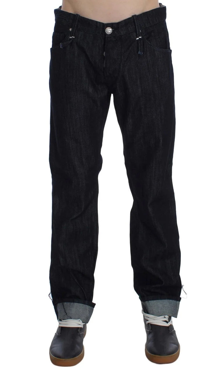Acht Blue Cotton Regular Straight Fit Jeans - W34 - Jeans
