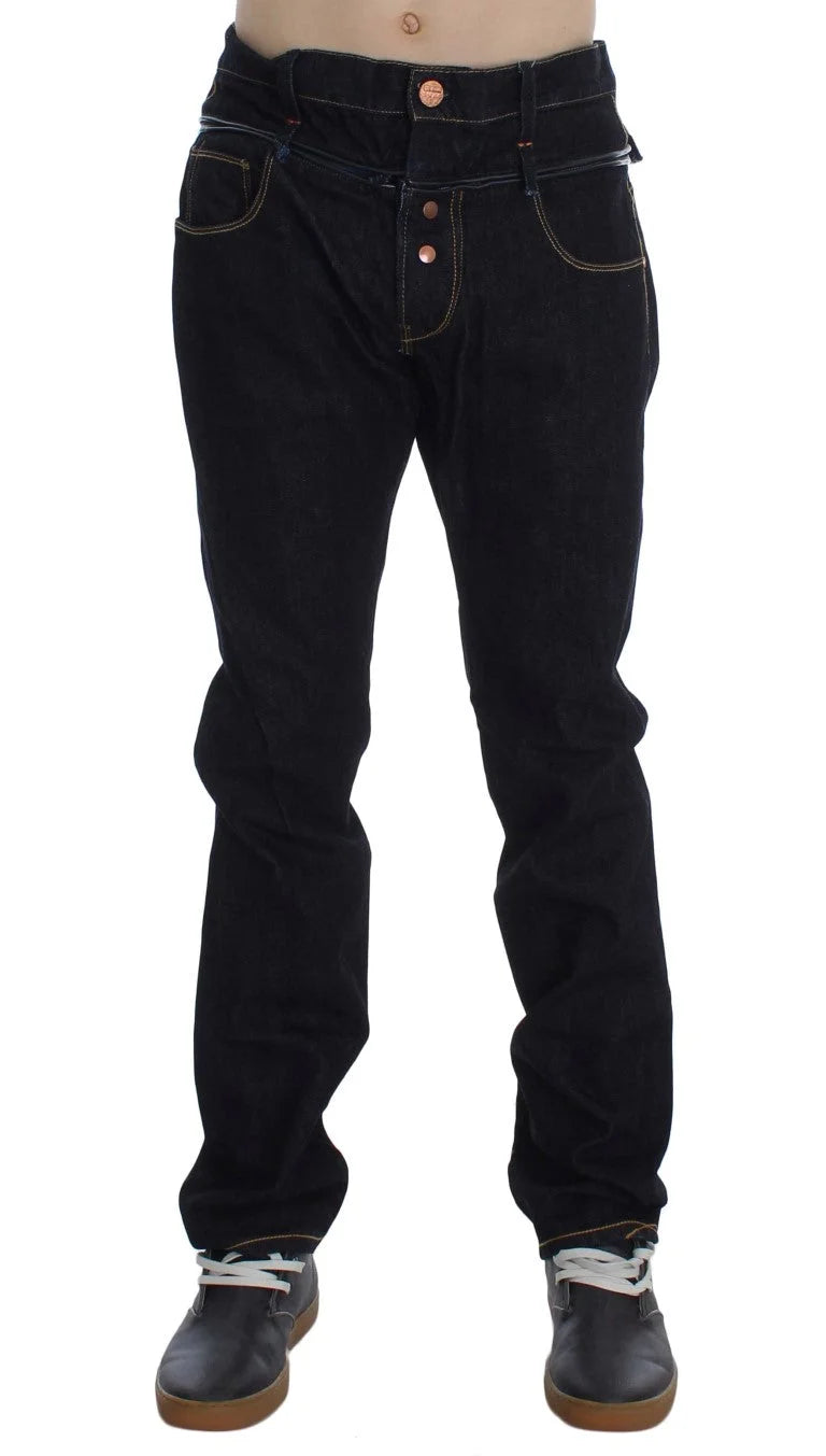 Acht Blue Cotton Regular Straight Fit Jeans - W34 - Jeans