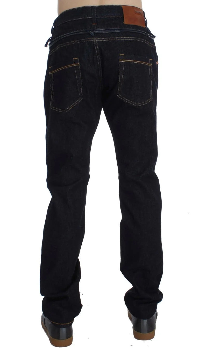 Acht Blue Cotton Regular Straight Fit Jeans - W34 - Jeans