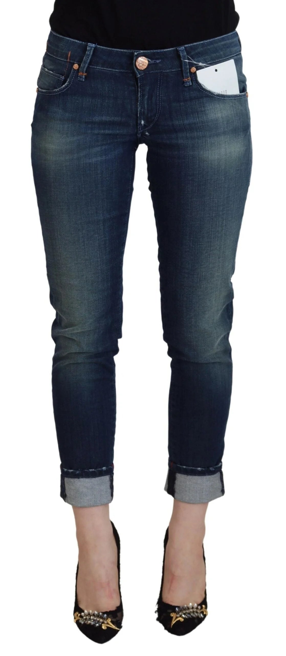 Acht Blue Cotton Slim Fit Women Casual Denim Jeans - W26 - Jeans