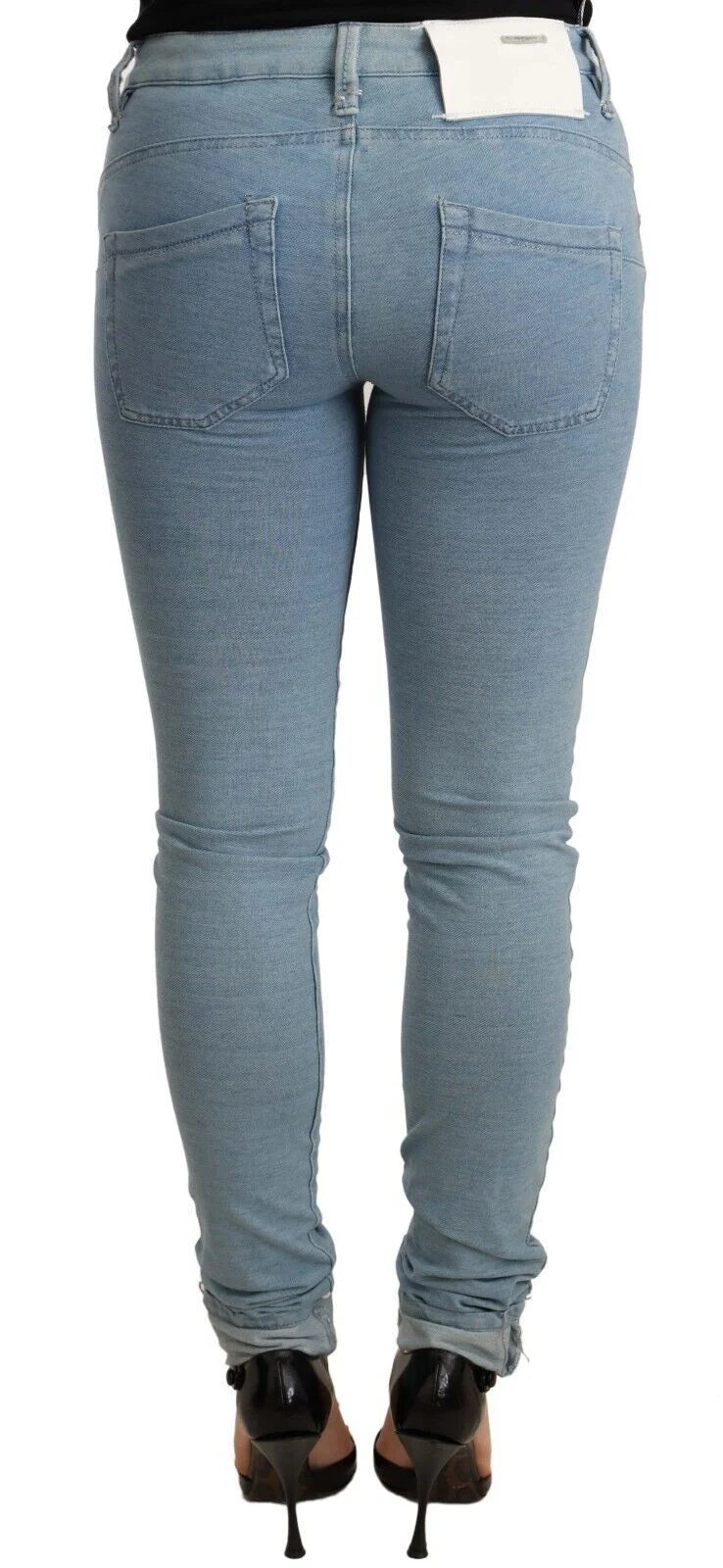 Acht Blue Cotton Stretch Hem Slim Fit Women Denim Trouser - W26 | IT40 - Jeans