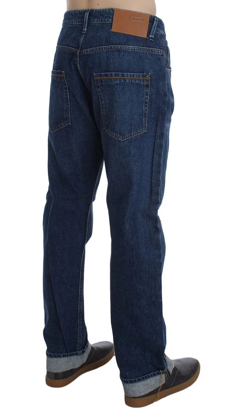 Acht Blue Wash Cotton Baggy Loose Fit Jeans - W34 - Jeans