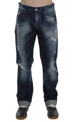 Acht Blue Wash Cotton Denim Regular Fit Jeans - W34 - Jeans