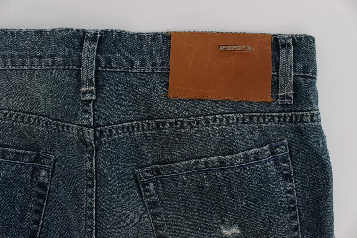 Acht Blue Wash Cotton Denim Regular Fit Jeans - W34