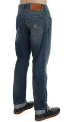 Acht Blue Wash Cotton Denim Regular Fit Jeans - W34 - Jeans