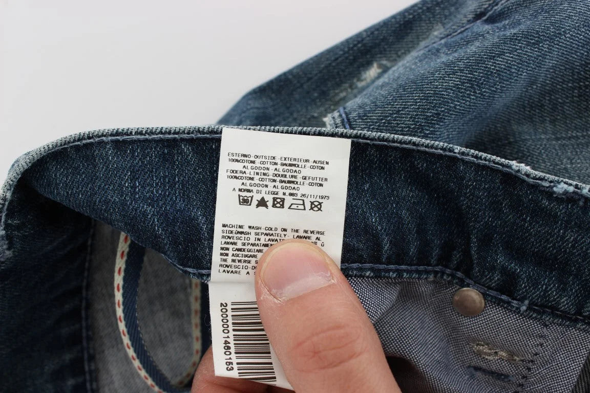 Acht Blue Wash Cotton Denim Regular Fit Jeans - W34
