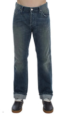 Acht Blue Wash Cotton Denim Regular Fit Jeans - W34 - Jeans