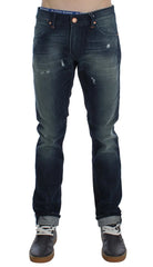 Acht Blue Wash Cotton Denim Slim Fit Jeans - W34 - Jeans