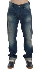 Acht Blue Wash Denim Cotton Stretch Baggy Fit Jeans - W34 - Jeans