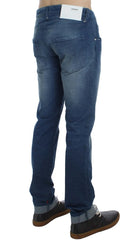 Acht Blue Wash Denim Cotton Stretch Slim Fit Jeans - W34 - Jeans