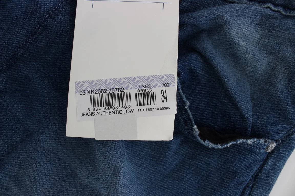 Acht Blue Wash Denim Cotton Stretch Slim Fit Jeans - W34 - Jeans