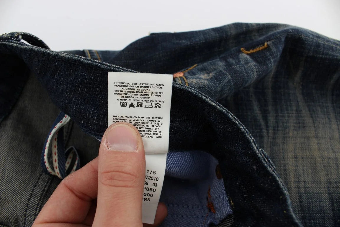 Acht Blue Wash Straight Fit Low Waist Jeans - W34 - Jeans