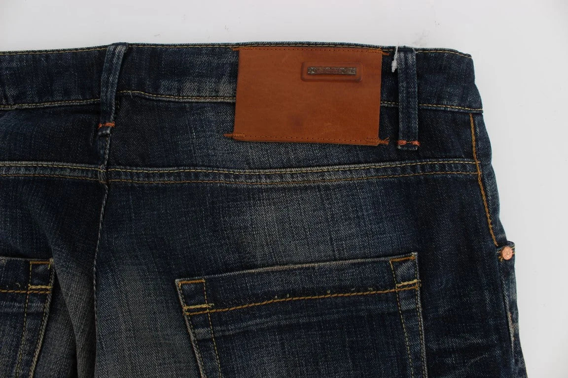 Acht Blue Wash Straight Fit Low Waist Jeans - W34 - Jeans