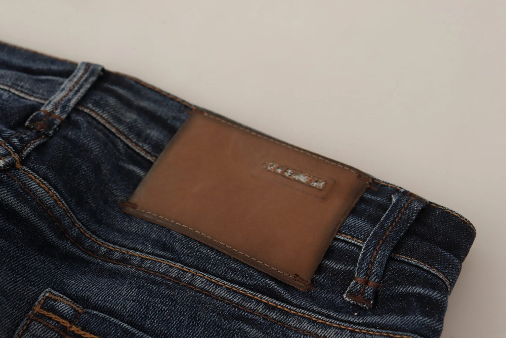 Acht Blue Washed Cotton Low Waist Skinny Denim Jeans - W26 - Jeans