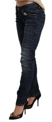 Acht Blue Washed Cotton Low Waist Skinny Denim Jeans - W26