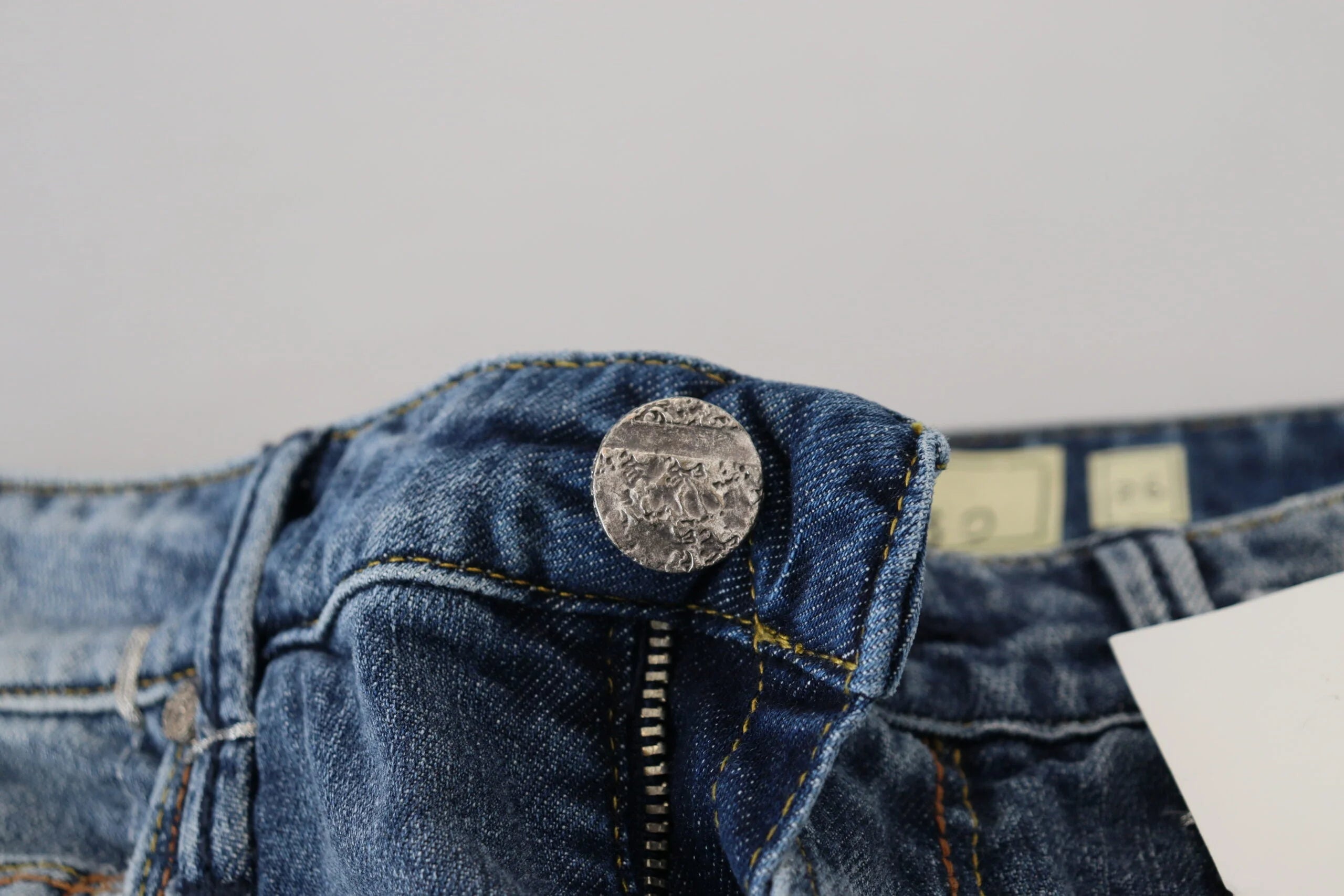 Acht Blue Washed Cotton Low Waist Women Casual Jeans - W26 - Jeans