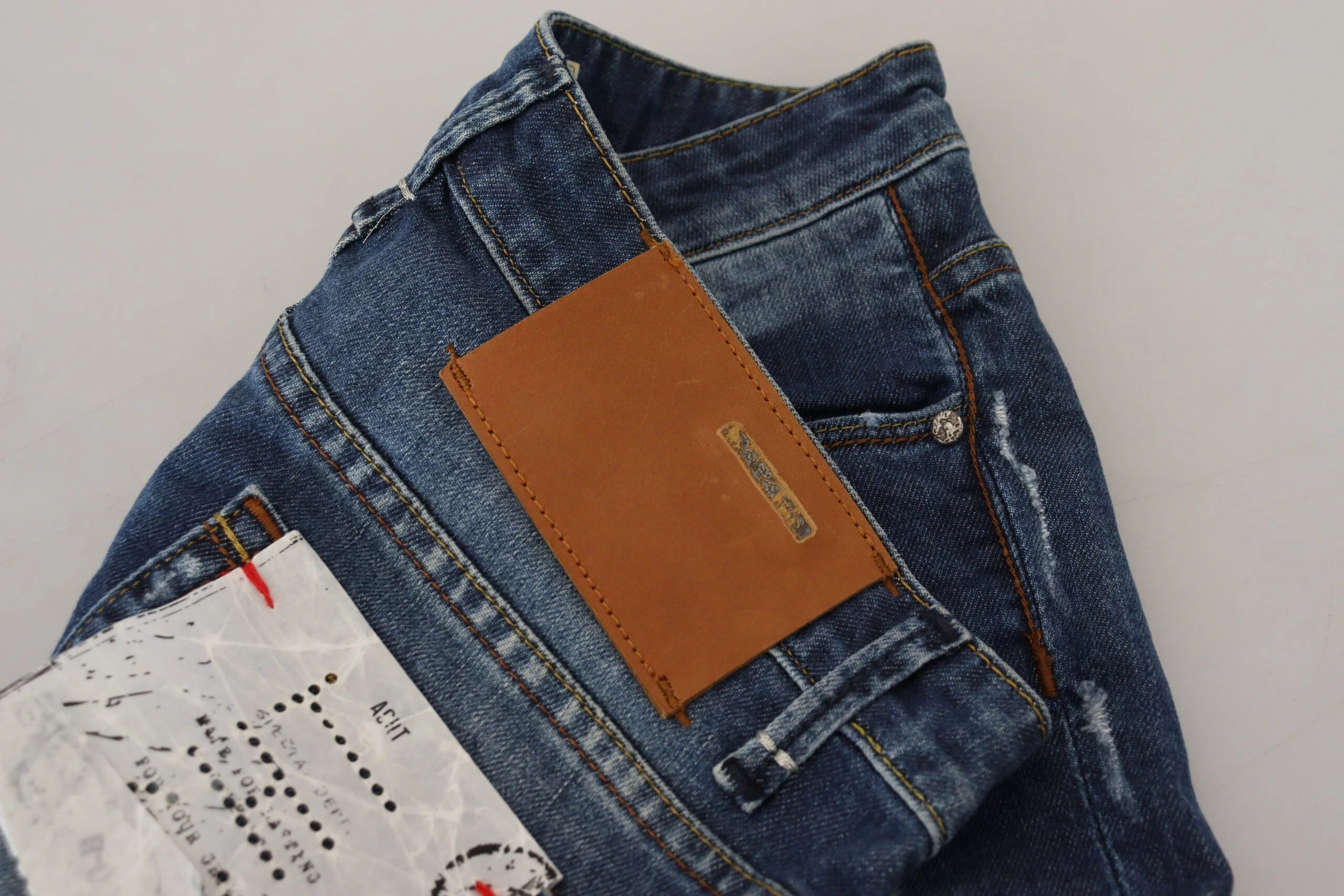 Acht Blue Washed Cotton Slim Fit Women Denim Jeans - Jeans