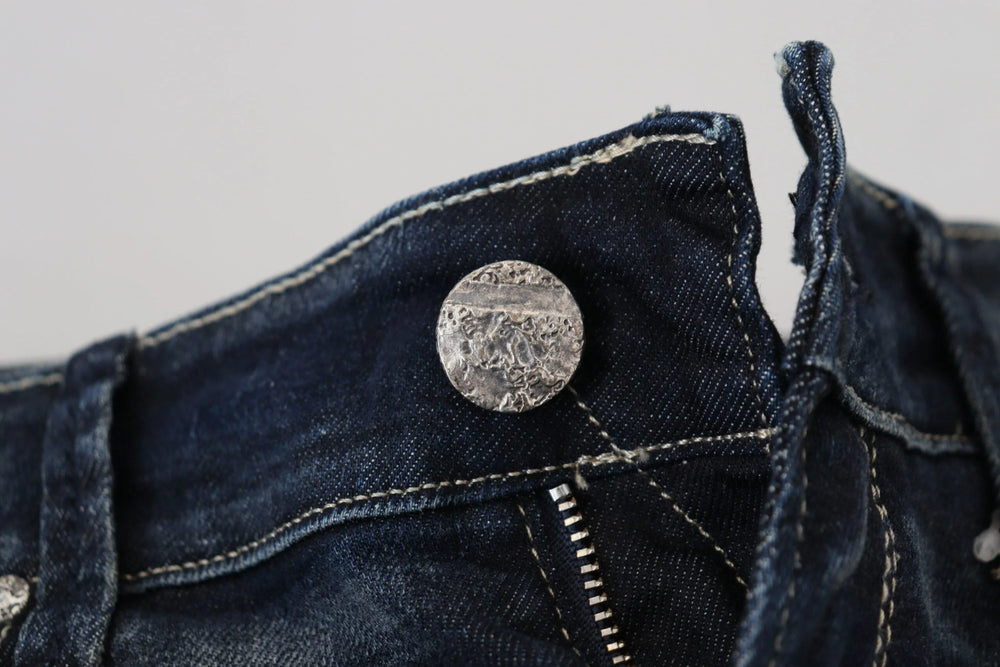 Acht Blue Washed Cotton Slim Fit Women Denim Jeans - W26 - Jeans