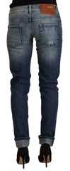 Acht Blue Washed Low Waist Folded Hem Slim Fit Jeans - W26