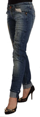 Acht Blue Washed Low Waist Folded Hem Slim Fit Jeans - W26 - Jeans
