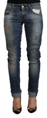 Acht Blue Washed Low Waist Folded Hem Slim Fit Jeans - W26