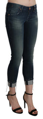 Acht Blue Washed Low Waist Skinny Cropped Denim pant - W26