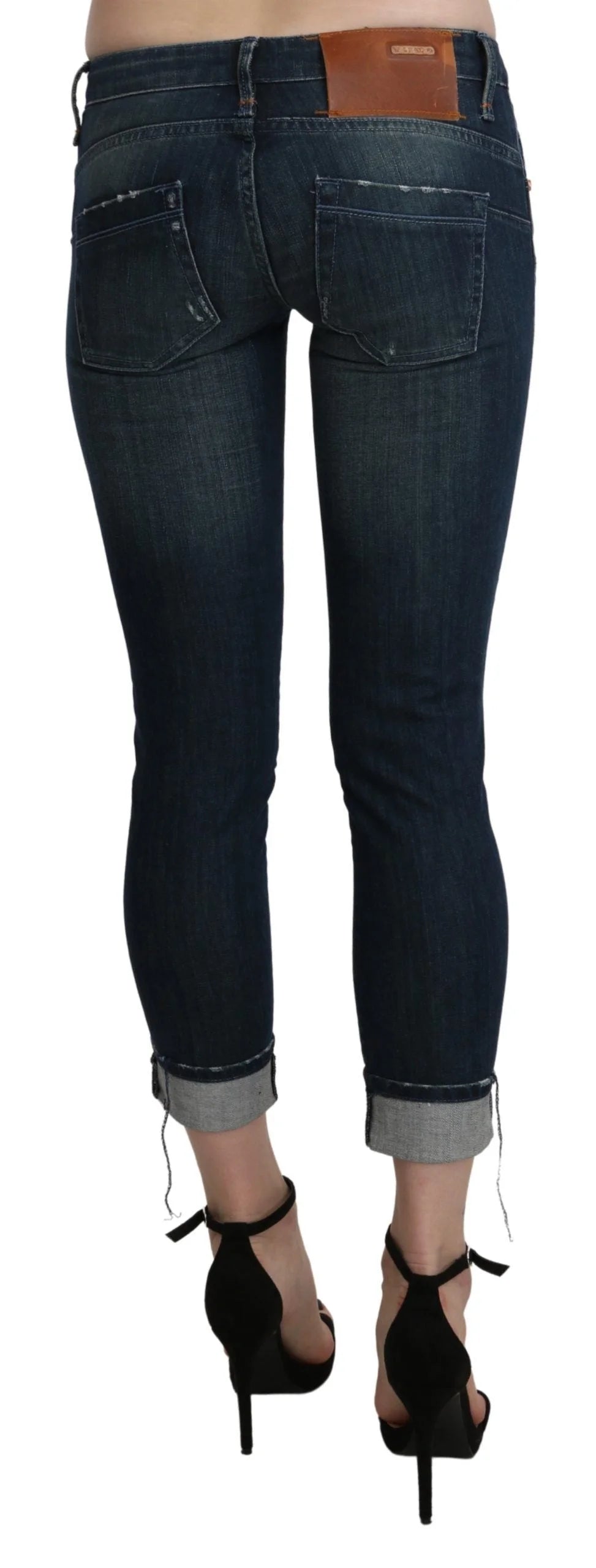 Acht Blue Washed Low Waist Skinny Cropped Denim pant - W26