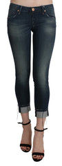 Acht Blue Washed Low Waist Skinny Cropped Denim pant - W26